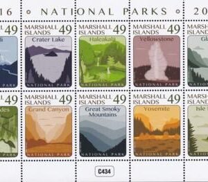 US 1148 Trust Territories Marshall Islands NH VF National Parks Sheet