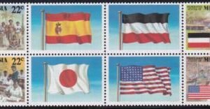 US 59-62,C37-8 Trust Territories Micronesia NH VF Colonial Flags