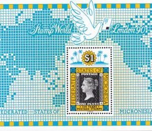 US 115 Trust Territories Micronesia NH VF Penny Black S/S