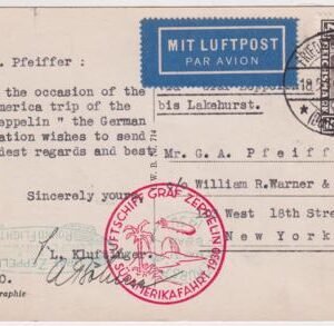 Germany 1930 Zeppelin South America Flight on PPC with C39
