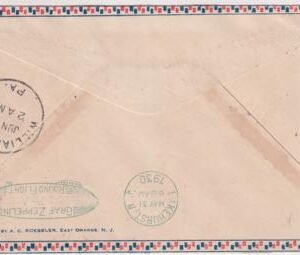 Germany 1930 Zeppelin SA Flight on Roessler Airmail Cover with C38-C39