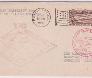 US 1930 C14 on Zeppelin South America Flight Cover