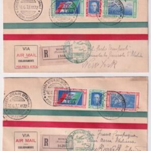 Italy 1933 Excellent Flight Cover Forgeries  with C48-C49, Rome - New York, Genuine Stamps, Fake Cover