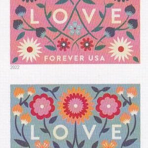 US 5660-61b Modern Imperf Love-Flowers Pair
