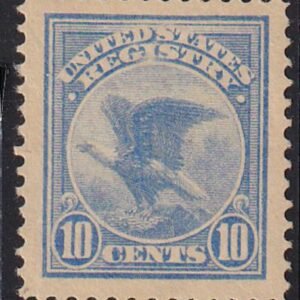US F1 Registration Stamp Mint H XF-SUPERB Jumbo Margins, Disturbed Gum, Gum Crease Visible On Reverse