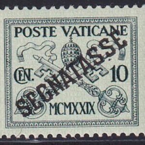 Vatican City J2a Sass Segn. 2A Mint NH VF-XF 10 ct. Postage Due, Frame Omitted. One Of The Great Rarities Of Vatican - Pos. 59 From The Sheet Of 100
