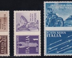 Italy C19 etc. Mint NH XF Complete Set 1942 Unissue Airmail War Propaganda Set