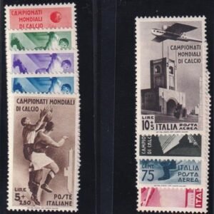 Italy 324-8, C62-5 Mint NH VF Complete Set 1934 World Cup Soccer