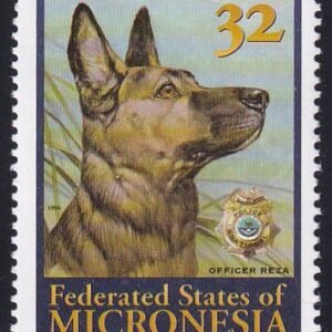 US 247 Trust Territories Micronesia NH VF Offier Reza, Police Dog