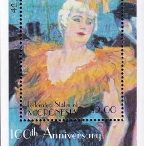 US 440 Trust Territories Micronesia NH VF Toulouse-Lautrec S/S