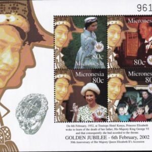 US 483 Trust Territories Micronesia NH VF Queen Eliz Golden Jubilee M/S