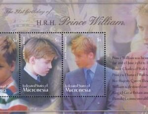 US 543 Trust Territories Micronesia NH VF Prince William Birthday M/S