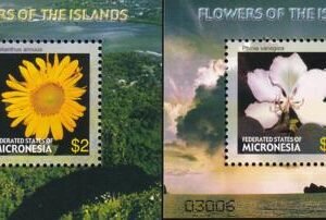US 680-81 Trust Territories Micronesia NH VF Flowers S/S