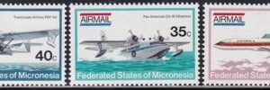 US C1-3 Trust Territories Micronesia Airmails NH VF Aircraft(1984)