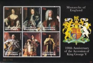US 890 Trust Territories Micronesia NH VF British Monarchs M/S