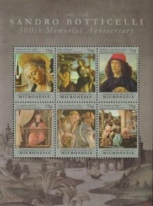 US 891 Trust Territories Micronesia NH VF Botticelli Paintings M/S