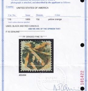 US 116 Pictorials Used F-VF Wedge Cancel PF Cert F-70