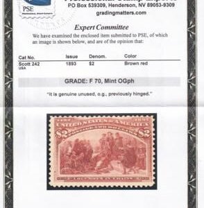 US 242 Early Commemoratives Mint H F PSE Fine 70 Cert