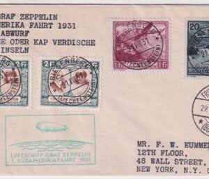 Liechtenstein 1931 First South American Flight , Drop in Cape Verde