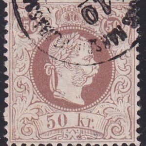 Austria 40b Used XF 50 Kr. Fine Print - Beautiful Centering!