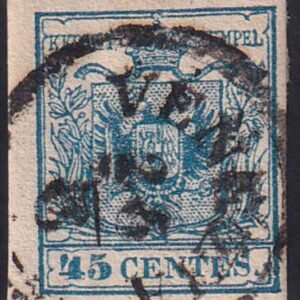 Austria - Lombardy - Venetia 6d Used F-VF 45c Machine Paper