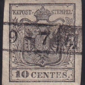 Austria - Lombardy - Venetia 3a Used XF 10c Grey Block