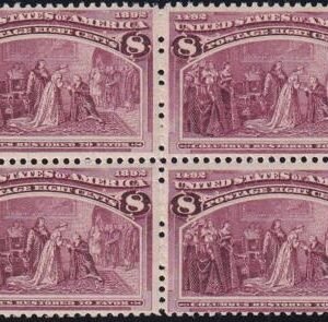 US 236 Early Commemoratives NH F-VF Block Slightly Skewed Centering