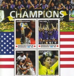 US 942 Trust Territories Micronesia NH VF Womens Soccer Sheet Of 8