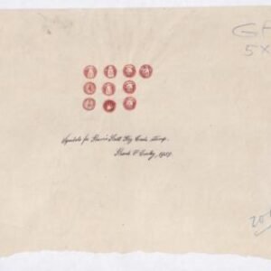 US 1142-E 9 Rough Drawings Of The Emblem Of The Francis Scott Key Stamp, 5 Of Which One Detailed And Interesting, 4 More Repetitive. Mostly Signed By Frank Conley