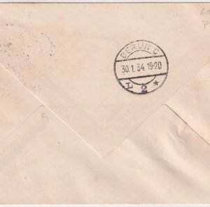 Germany 1934 Rocket Post cover with Silver/Green Rocket Mail Vignette.