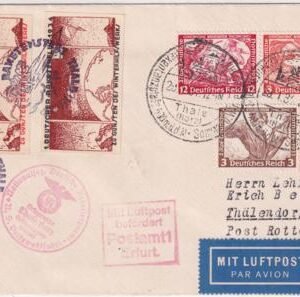Germany 1934 Rocket Post cover with Two 1/2 m Rocket Mail Vignettes
