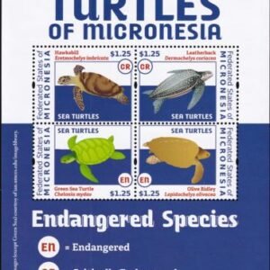 US 980 Trust Territories Micronesia NH VF Turtles Sheet Of 4