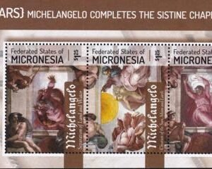 US 1004 Trust Territories Micronesia NH VF Michelangelo S/S