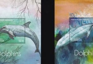 US 1026-27 Trust Territories Micronesia NH VF Dolphins S/S