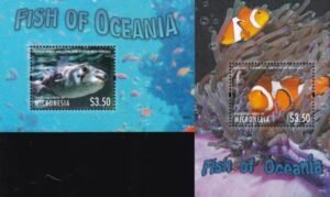 US 1030-31 Trust Territories Micronesia NH VF Fish Of Oceania S/S