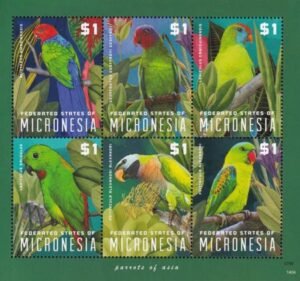 US 1048 Trust Territories Micronesia NH VF Parrots Sheet