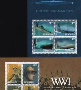 US 1050-51 Trust Territories Micronesia NH VF WWI Anniversary Sheet