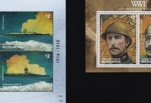 US 1052-53 Trust Territories Micronesia NH VF WWI Anniversary S/S