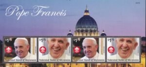 US 1058-59 Trust Territories Micronesia NH VF Pope Frances Pairs