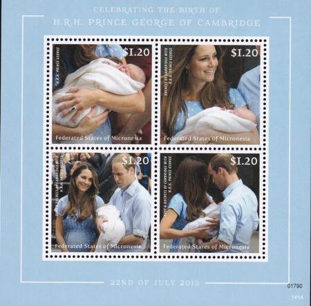 INV-25825itExt US 1064 Trust Territories Micronesia NH VF Birth Of Prince George