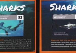 US 1109-1110 Trust Territories Micronesia NH VF Shark S/S