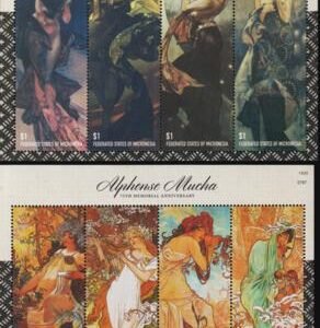 US 1111-1112 Trust Territories Micronesia NH VF Alphonse Mucha Artist Sheets