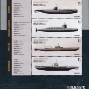 US 1163 Trust Territories Micronesia NH VF Submarines Sheet