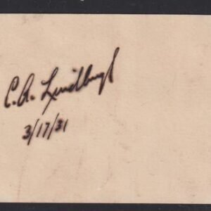 US  1931 Cut Autograph of Charles Lindbergh, dated 1931