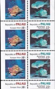 US 76b Trust Territories Palau NH VF 1985 Definitive Set 14¢/22¢ Bklt. Pane