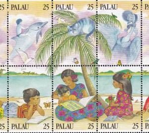 US 220 Trust Territories Palau NH VF Literacy, Butterflies, Cat, Baseball, Spae, Dolphin