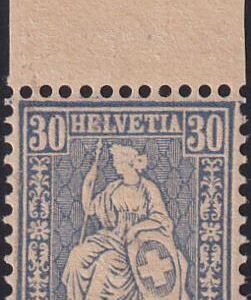 Switzerland 56(SBK 41) Mint NH XF Lovely NH Top Margin Example Must Be One Of The Finest Known! Berra Cert.