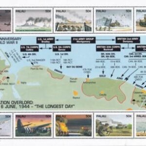 US 326 Trust Territories Palau NH VF WWII D-Day M/S