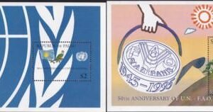 US 375-76 Trust Territories Palau NH VF UN FAO 50th Anniversary S/S