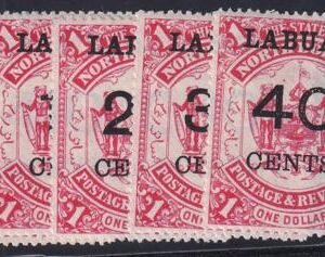 Labuan 58-62 Mint LH F-VF #58(4.25) Short Perfs Left